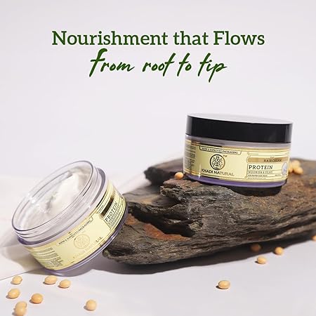 Khadi Natural Protein Hair Cream | Nourishes for Soft, Silky and Shiny Hair | Paraben, SLS Free | 150g