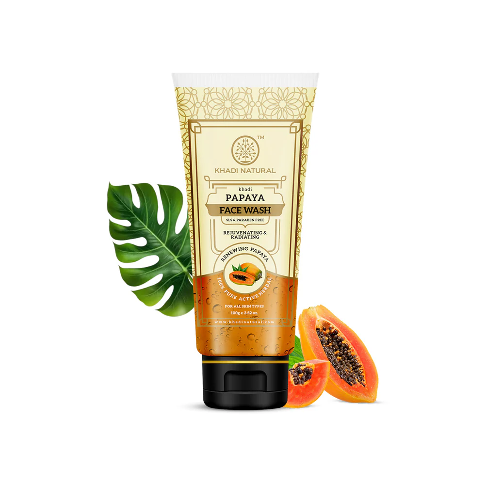 Khadi Natural Papaya Face Wash SLS & Paraben Free - 100gm