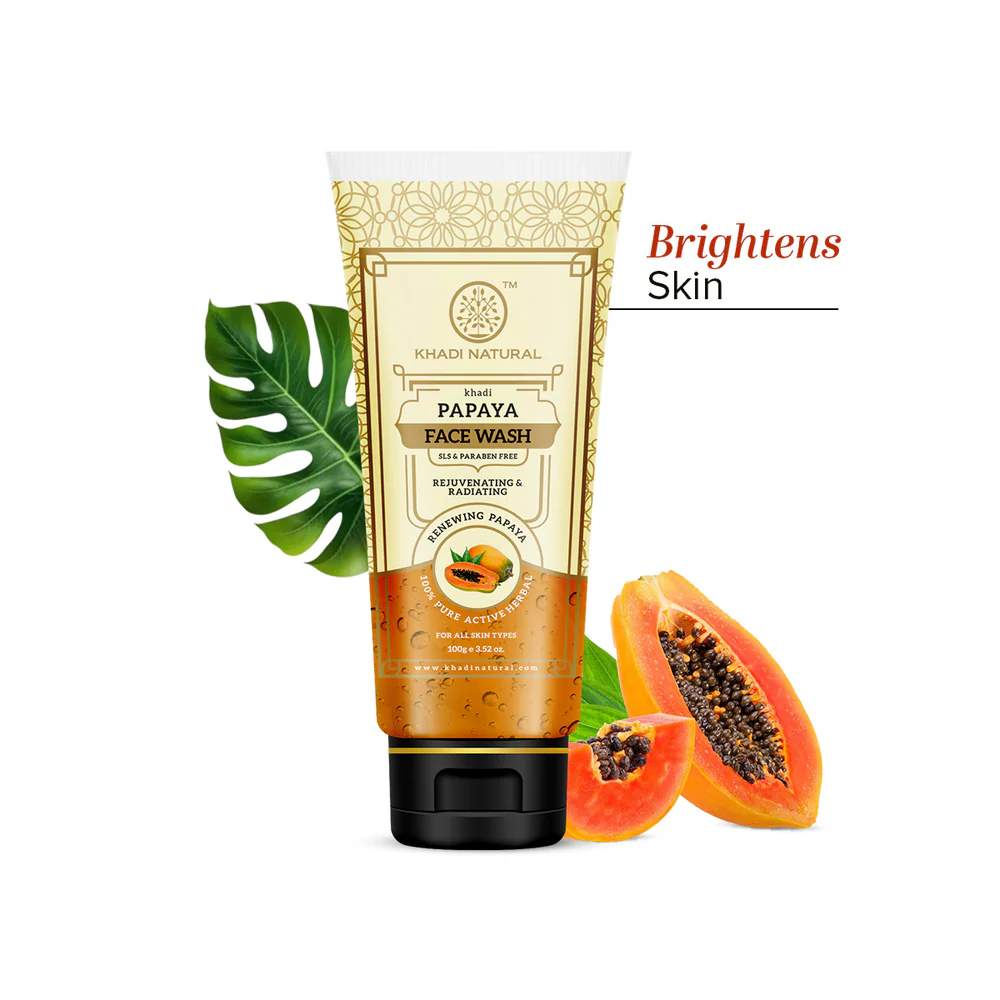 Khadi Natural Papaya Face Wash SLS & Paraben Free - 100gm