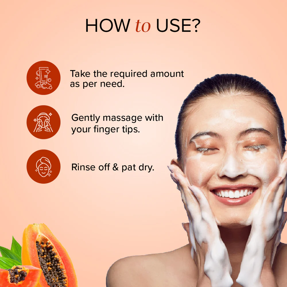 Khadi Natural Papaya Face Wash SLS & Paraben Free - 100gm