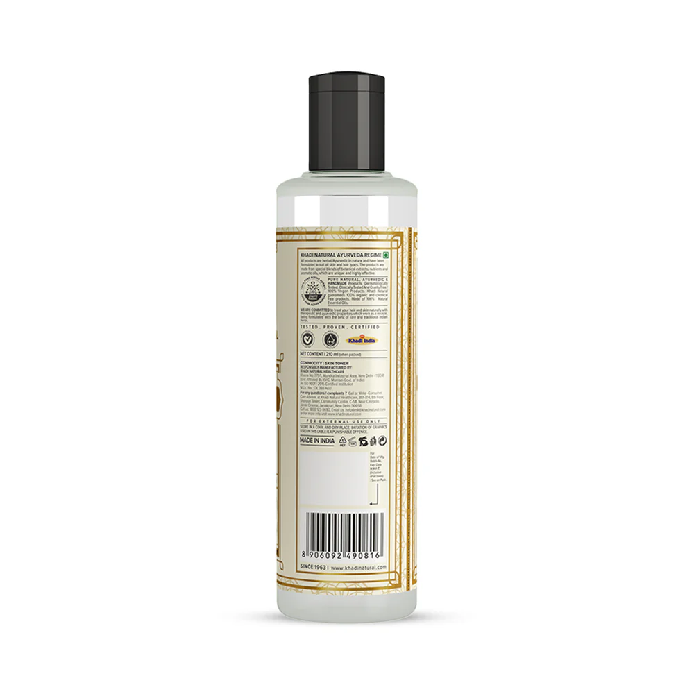 Khadi Natural Pure Rose Water Skin Toner - 210ml