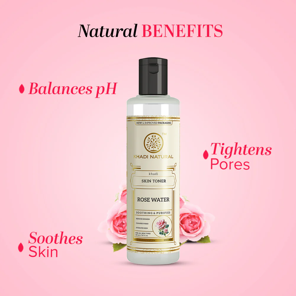 Khadi Natural Pure Rose Water Skin Toner - 210ml