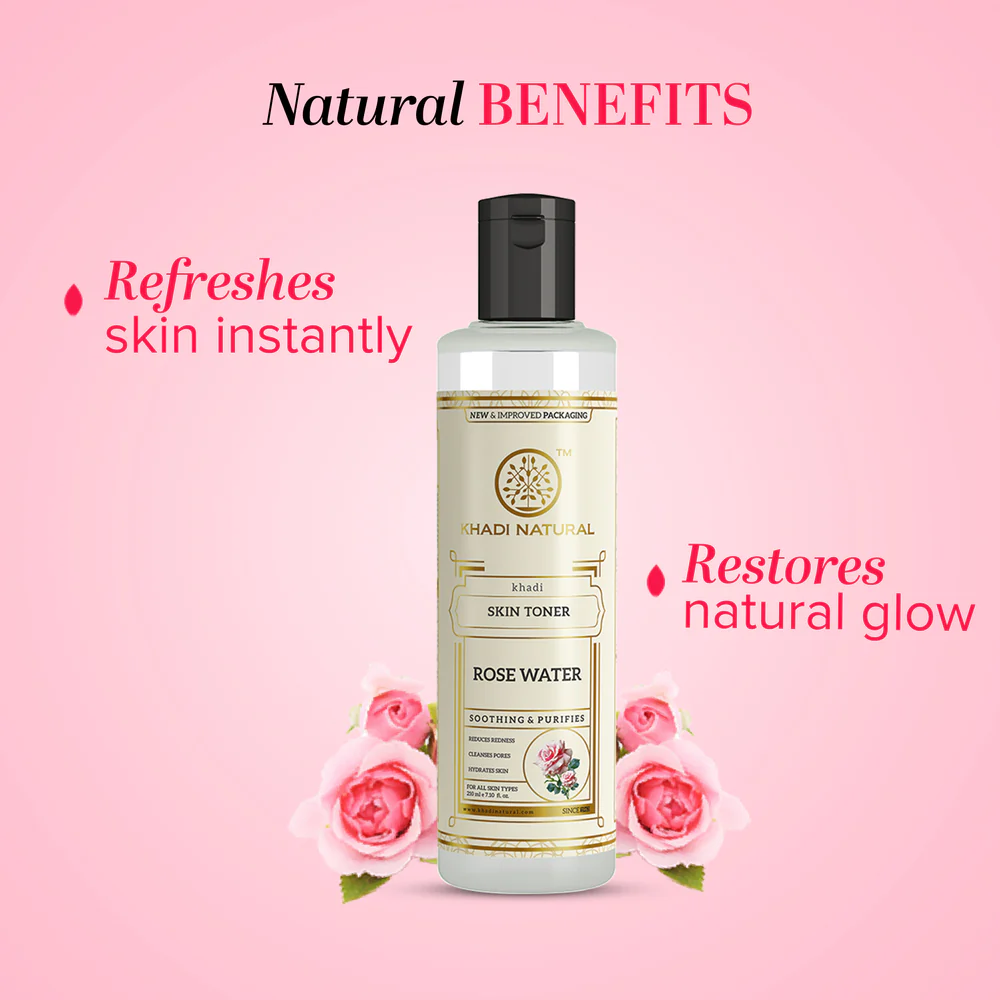 Khadi Natural Pure Rose Water Skin Toner - 210ml