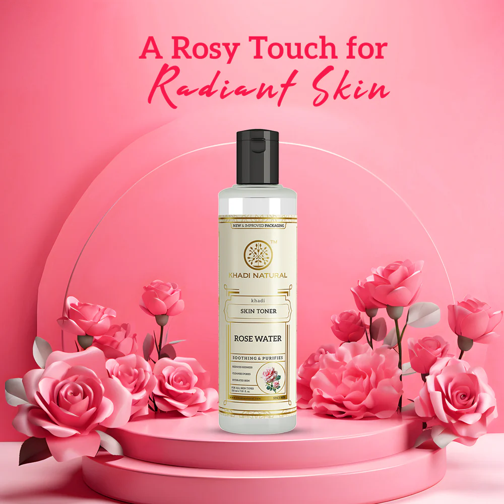 Khadi Natural Pure Rose Water Skin Toner - 210ml
