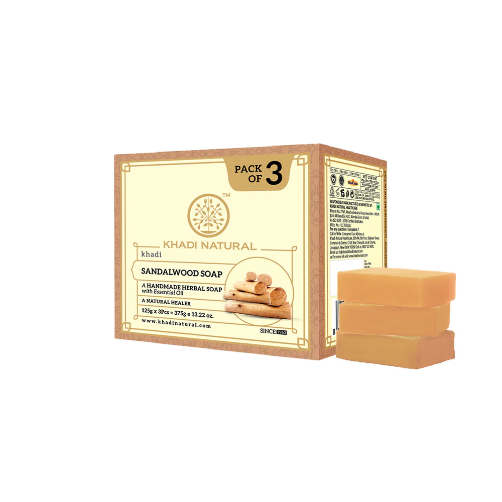 Khadi Natural Herbal Sandalwood Soap Combo Pack Of 3 – 125gm Each