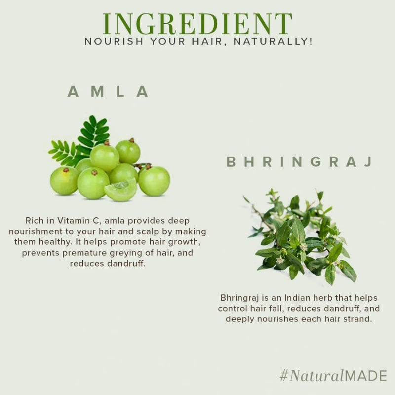 Khadi Natural Amla & Bhringraj Hair Cleanser-SLS/Paraben Free Combo Pack of 2 - 210ml each